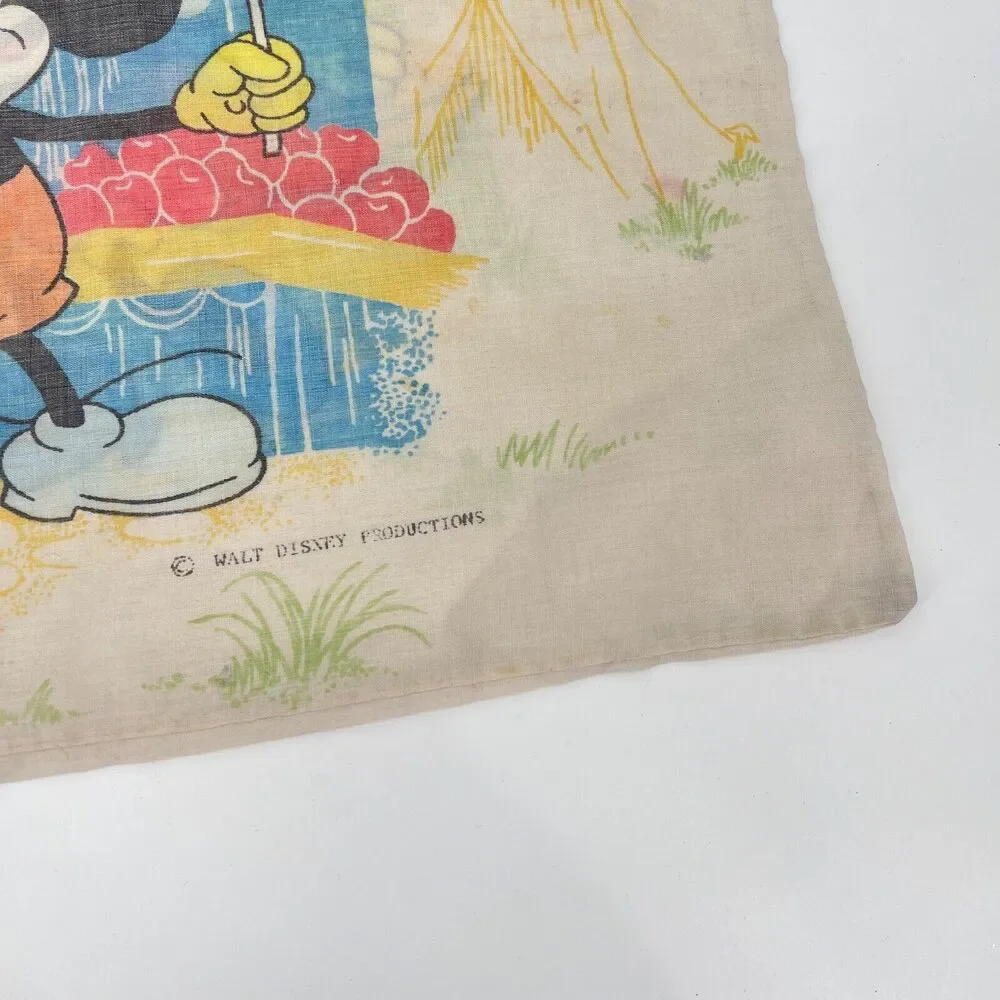 Vintage Disney Mickey Mouse, Donald, Minnie, Goofy, Huey and Dewey Pillowcase